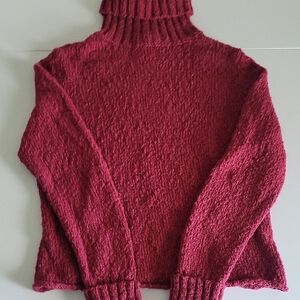 Sundance Red Cowl Turtleneck Sweater
